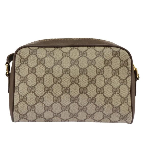 GUCCI GG Supreme Web Sherry Line Shoulder Bag PVC Beige - Picture 2 of 15